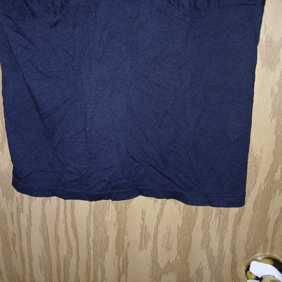 Daisy Fuentes Modal Top Womens Size Medium Black Textured Peplum Flutter Sleeves - Picture 8 of 11